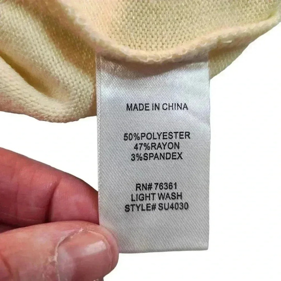 Elliott & Vine Sweater Size XL Soft Yellow Cream Puff Top Longsleeve *See Descri - Picture 4 of 14